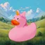 Placeholder: a pink duck doll