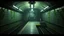 Placeholder: GAME CONCEPT ART .two poin perspective.Station platform and stairs .Inside the old subway tracks, . Low light and closed green moss walls. Like the original design of the game space ,digital art.landscape,far camera old painting,2 Chen and George Hopper, Rembrandt lighting, a dark green color scheme, ethereal light. --ar 13:16 --v 6. 0 metro game