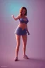 Placeholder:  isometric clean art of super woman Camilla Luddington, busty hitomi tanaka, tatics clothes, soft lighting, soft pastel gradients, high definition, 3d icon clay render, blender 3d