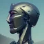 Placeholder: Robot cute profile head portrait, warrior costume, village, meditation, 8k quality