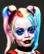 Placeholder: Harley quinn toddler, full body, soft skin, dramatic lighting, hyper realistic