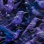 Placeholder: A violet outer space with alien birds painted by Lucas van Leyden