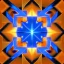 Placeholder: a blue metallic 4d cube inside a 4d orange rotating cube in a 4 dimension environment