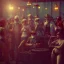 Placeholder: Realistic photo, medium shot view, old man, cabaret scene, steampunk. Women, Drunken, Sunglasses, smoking, happy, hot. Many people background, highly detailed, concept art, unreal engine 5, ray tracing, RTX, lumen lighting, ultra detail, volumetric lighting, 3d, finely drawn, high definition, high resolution.