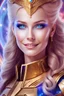 Placeholder: cosmic woman smile, admiral from the future, one fine whole face, crystalline skin, expressive blue eyes,rainbow, smiling lips, very nice smile, costume pleiadian, Beautiful tall woman pleiadian Galactic commander, ship, perfect datailed golden galactic suit, high rank, long blond hair, hand whit five perfect detailed finger, amazing big blue eyes, smilling mouth, high drfinition lips, cosmic happiness, bright colors, blue, pink, gold, jewels, realist, high commander