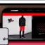 Placeholder: Homepage for a Streetwear Brand, UI, UX, Neon Red and Black, Futuristic, Simplistic