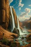 Placeholder: Hieronymus Bosch Style high quality picture waterfall in the desert