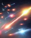 Placeholder: Fleet of space ships all firing lasers at once in the same direction