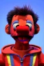 Placeholder: Waist up muppet Portrait, Nicolas maduro us muppet doll, tracksuit red blue and yellow, mustache, photo studio, red background, unreal engine 5, concept art, art station, ray tracing, lumen lighting, ultra detail, volumetric lighting, 3d.