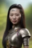 Placeholder: Thailand girl head portrait, warrior costume, village, meditation, woods, cyberpunk, 8k quality