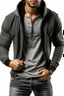 Placeholder: Man's Casual Blazer with a grey hoodie Atached