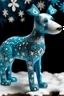 Placeholder: A cyan tundra with falling snowflakes designed in Oaxacan alebrijes painted by Paul Klee