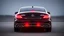 Placeholder: Full image of the rear view of a black Mercedes-Benz CLS with lights on