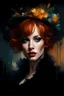 Placeholder: christina hendricks in a teddy :: dark mysterious esoteric atmosphere :: digital matt painting with rough paint strokes by Jeremy Mann + Carne Griffiths + Leonid Afremov, black canvas