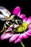 Placeholder: painted bumblebee hovering over flower