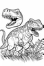 Placeholder: create a coloring page SDepict a teenage T-Rex going through growth spurts, with its body becoming larger and more muscular. Kids can color the T-Rex in different shades to represent its changing appearance.ink drawing clipart, simple line illustrations, colored