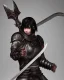 Placeholder: human berserker meaty black hair longsword