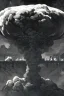 Placeholder: Hiroshima bomb, line arts, manga style