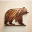 Placeholder: combine textured wood with stylized shape of a bear, letterpress style, minimalistic, clean