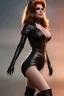 Placeholder: Raquel Welch as evil queen in black leather, leather, busty, cleavage, angry, stern look. character design by cory loftis, fenghua zhong, ryohei hase, ismail inceoglu and ruan jia. unreal engine 5, artistic lighting, highly detailed, photorealistic, fantasy