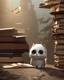 Placeholder: Cute small humanoid cat and a lots of books, unreal engine, artstation, hyper-detailed, digital painting, crisp quality, cinematic, character design by mark ryden and pixar and hayao miyazaki, unreal 5, daz, hyperrealistic, octane render