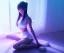 Placeholder: a detailed illustration of a anime girl sitting luminescent body