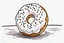 Placeholder: A donut with icing colouring image with blank background for kids - Thin and same sharplines used