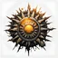 Placeholder: post-apocalyptic sun vector icon stylized on the white background