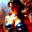 Placeholder: Drawing of beautiful face,'beautiful,Busty fit 'Jill Valentine',intense stare, ancient skintight armor, balanciaga fashion clothe painting by gaston bussiere, greg rutkowski, yoji shinkawa, yoshitaka amano, tsutomu nihei, donato giancola, tim hildebrandt Oil on canvas, cinematic composition, extreme detail,fit full head inside picture,16k