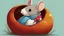 Placeholder: fantasy cartoon style illustration: A tiny mouse is sitting in a handglove.