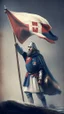 Placeholder: medieval captain waving a flag