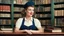 Placeholder: ((upper body portrait)),Photography by Garry Winogrand, a beautiful busty young woman Wearing Saddle Shoes,Wearing Navy Blue Berets,Sporting Victory Rolls Hairdo,Inside a 1950s Public Library: Packed bookshelves, green-topped tables, librarian, pale skin,highly detailed face,red lipstick, (simple background,dark background):1.2, 1960s style,retro,vintage,old photo style,vibrant colors,