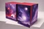 Placeholder: beautiful paintings of purple space on red boxes