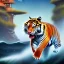 Placeholder: Full Tiger running raning sea