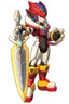 Placeholder: Megaman Zero Omega, Black and Red Armor, Lightning Sword