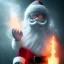 Placeholder: All Black Santa, ghost, wearing high tech mask, white smoke, dark, rage, high definition, ultra 8 k, volumetric lighting, blue fire, fog red rain