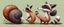 Placeholder: raccoon snail fox horse
