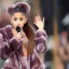 Placeholder: ariana grande in fur coat and a dildo