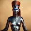 Placeholder: Nefertiti cyberpunk, full body, robocop, Egypt background