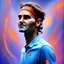 Placeholder: an ultradetailed painting together roger federer with nadal and with djokovic, golden ratio, 8 k resolution, oil on canvas, landscape with Bright Colors, light eyes, cosmic, without shadows, complementary colors