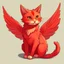 Placeholder: a red cat with wings