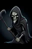 Placeholder: Make a badass cartoon grim reaper holding a scythe close up