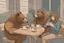 Placeholder: Bear drinking coffee with human friends