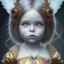 Placeholder: fairy toddler character, ominous, facepaint, waist up portrait, intricate, oil on canvas, masterpiece, expert, insanely detailed, 4k resolution, retroanime style, cute big circular reflective eyes, cinematic smooth, intricate detail , soft smooth lighting, soft pastel colors, painted Renaissance style