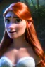 Placeholder: concept illustration, ultra-realistic, super-detailed, strikingly beautiful teen female, 16 years old, long ginger hair, medium freckles, full lips, full body, full face, b-cup breasts, athletic, centred camera, ignore NSFW, skimpy brown armor, halter top, thong, stern expression