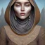 Placeholder: close up portrait of Sofia Buttela as woman in hijab, fine detail, highly intricate, modern surrealism painting, with scars on face , defined cracks and breaks, high-quality, volumetric lighting, 8k, ultrahd, George Grie, Marco Escobedo, Igor Morski,Brian Froud, Howard Lyon, Selina French,