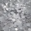 Placeholder: a photograph of round silver confetti