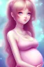 Placeholder: girl, cute, beautiful, pregnant, dress, long hair, anime