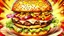 Placeholder: Real Illustration of a tasty Burger on a plate. Lets praise the holy burger