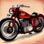 Placeholder: fullbody Drawing of 'Vintage classic style concept Motorcycle',three quarters view, retro design study, classic steel wheels, toned colors, art by cheryl kelley,16k